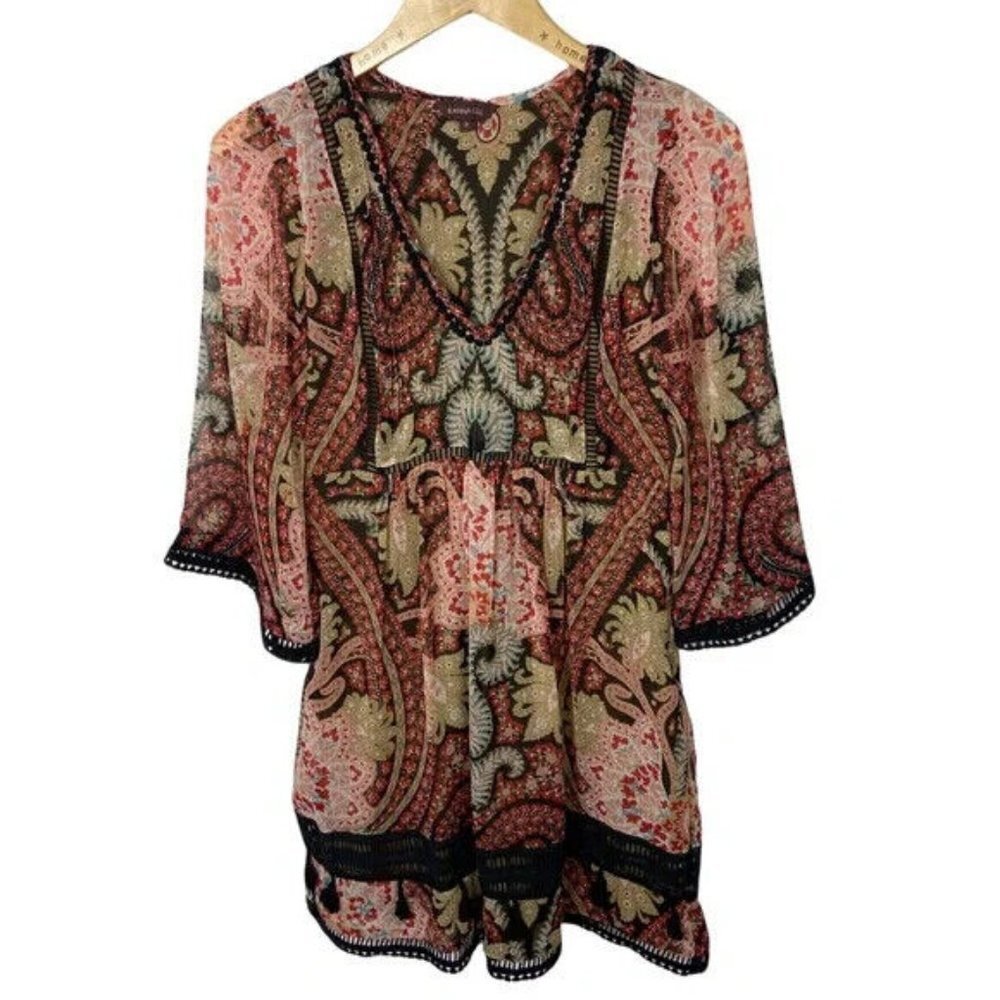 Anthropologie Hippie Size 8‎ Bohemian Tunic Dress Chic Sleeves Whimsigoth Witchy